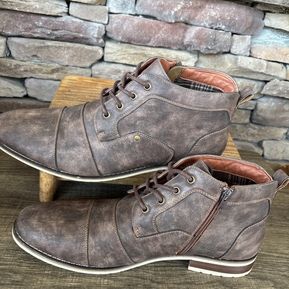 Ferro Aldo Men's Antique Brown Blaine Ankle Boots Size 12 - Picture 12 of 16